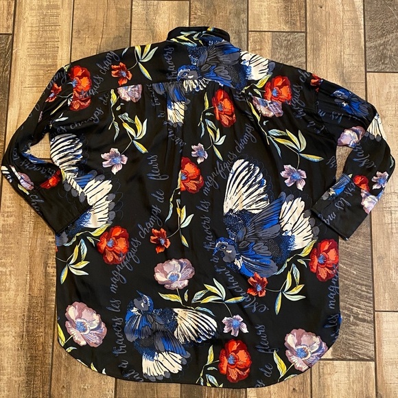 Free People Black Dress with Red and Blue Floral Design - Picture 3 of 10